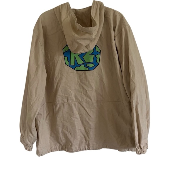 Round Two Beige Avalanche Parka Anorak Pullover Jacket Large - Picture 2 of 11